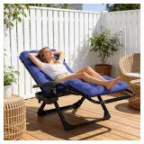 Zero Gravity Lounge Chair with Blue Cushion