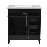 Black Bath Vanity with Ceramic Top