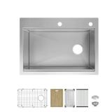 30" Drop-In Single Bowl Sink with Accessories