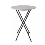 33 in. Almond Plastic Folding Bistro Table