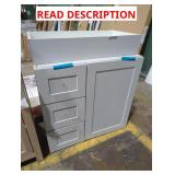 Grey 3 Drawer & Door Cabinet 30" x 35"