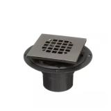 3 in. Round Black PVC Shower Drain with Cap