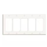 5-Gang White Decora Rocker Wall Plate 80423-W