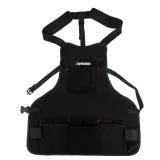 23 in. 16-Pocket Black Canvas Bib Tool Apron