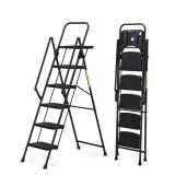5-Step Steel Folding Step Ladder (10 ft)