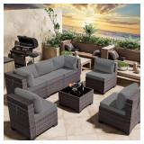7-Piece Wicker Outdoor Sectional Set