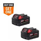 Milwaukee M18 18V 5.0Ah Battery Pack (2-Pack)