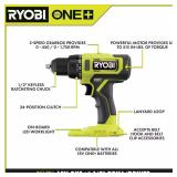 RYOBI ONE+ 18V Drill/Driver Kit