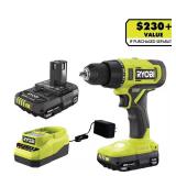 RYOBI ONE+ 18V Drill/Driver Kit (2) 1.5Ah Batt