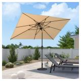 Aluminum Crank Tilt Patio Umbrella Beige