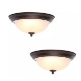 11 in. Oil Rubbed Bronze LED Flush Mount (2)