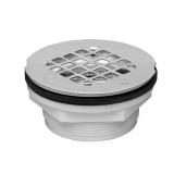 No-Caulk White PVC Shower Drain Cover