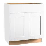 Shaker Vanity Base Cabinet Satin White