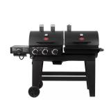 4-Burner Gas/Propane Charcoal Grill, Black