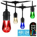 24 Bulbs 48 ft Vintage LED String Lights