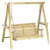 2-Seat Porch Swing Loveseat with Stand