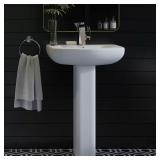 White Ceramic Vessel Sink with Hole