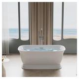 Tivor 59x31.5 Freestanding Soaking Tub, White