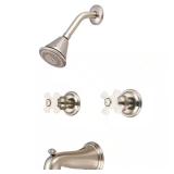 Brushed Nickel Double Handle 4-Spray Faucet