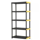 5-Tier Plastic Garage Shelving Unit, Black