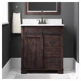 Brindley 30x20x35 Bath Vanity, Dark Walnut