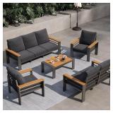 Black Aluminum Patio Table