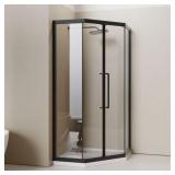36x72 Neo-Angle Shower Enclosure, Matte Black