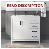 DELUXE LIVING Eclipse 36-in Vanity, White Top