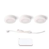 Plug-In 3-Light White Dimmable LED Puck Light