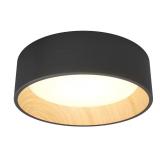 Alton 13-in. 1-Light Black Wood Flush Mount