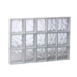 Frameless Wave Pattern Glass Block Window