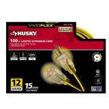VividFlex 100 ft 12/3 Extension Cord, Yellow