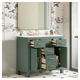 36" Bathroom Vanity with Sink, 4 Drawers