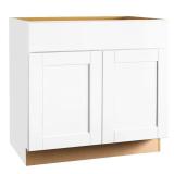Shaker Satin White Sink Base Cabinet (36")