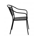 Black Indoor-Outdoor Arm Chair Round Back