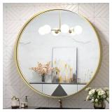 (2) 30 in. Round Brass Vanity Mirror