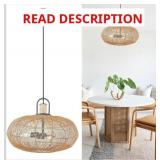 zeyu 23-in Rattan Pendant Light, 3-Light, Black B