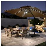 Tan Cantilever Patio Umbrella 10x13.5ft