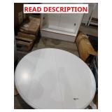 White heavy wooden dining room table 42"