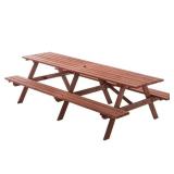 Brown Rectangle Wood Picnic Table, 12 Seats