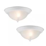 12.75" 2-Light White Flush Mount (2-Pack)