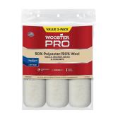 9" x 1/2" Polyester/Wool Roller Cover (3-Pack)