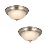 11 in. Brushed Nickel LED Flush Mount (2-Pack)