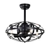Blade Span 21 in Indoor Matte Black Cage Fan