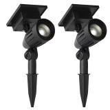 Solar 50 Lm Black Outdoor Spotlight (2-Pack)