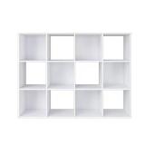 34.96 in. Tall White 3-Shelf Etagere Bookcase