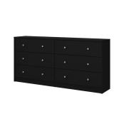 Portland 6-Drawer Dresser, Black, 56.34"W damaged