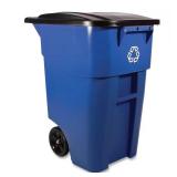 BRUTE 50 Gal Blue Rollout Recycling Can