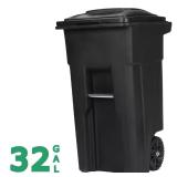Toter 32 Gallon Black Rolling Trash Can