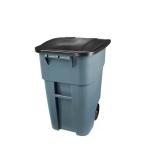 Brute 50 Gal. Grey Rollout Trash Can with Lid
